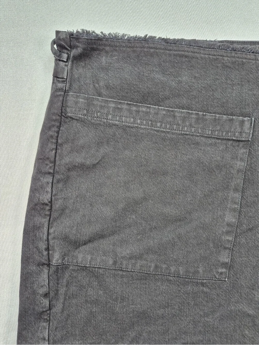 Splendid Women's Large Black Denim Distessed Faux Wrap Mini Skirt NWT $98